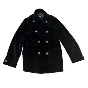 Weekend MaxMara Black Corduroy Pea Coat